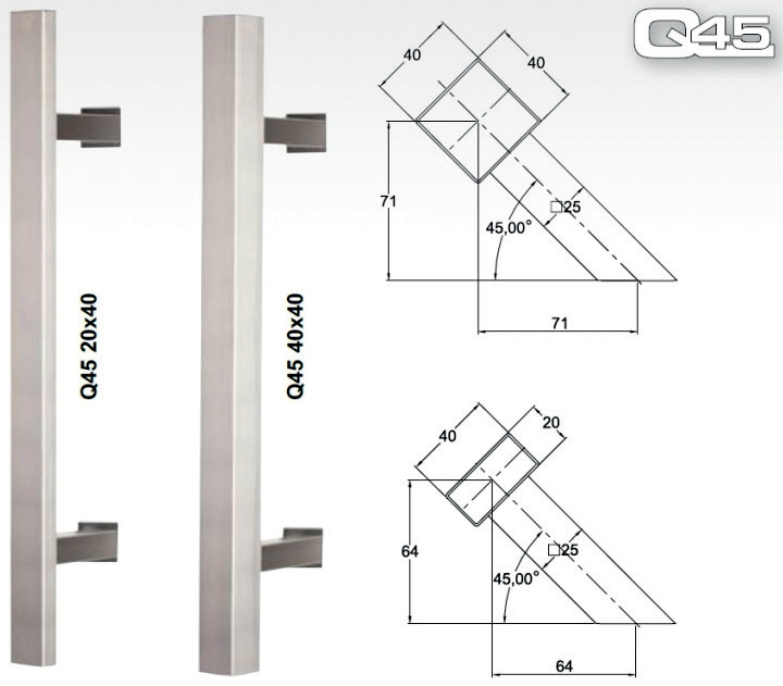 Residential door handles -  Handle Q45