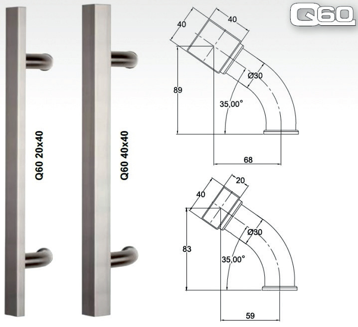 Residential door handles -  Handle Q60
